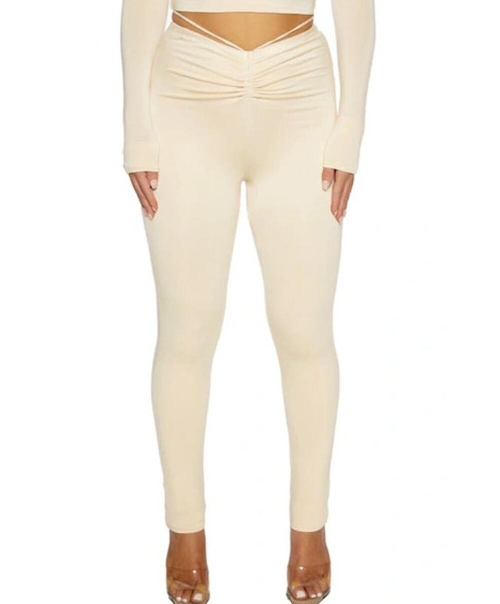 New ~ NAKED WARDROBE ~ Rich Tie Waist Leggings Size XL SO SOFT